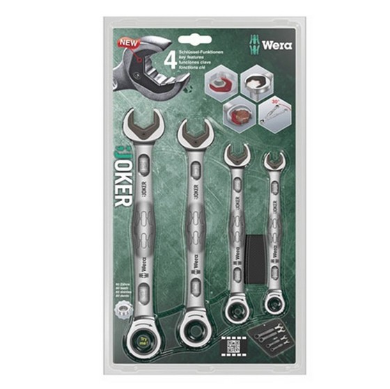 Wera Wer073290 4 Piece Joker Combi Ratchet Spanner Set Anglia Tool Centre