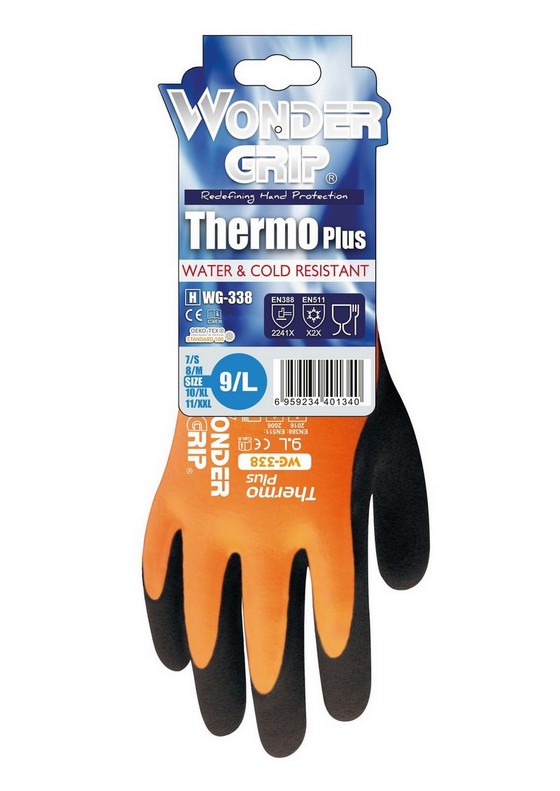 WONDER GRIP THERMAL PLUS LATEX COATED GLOVES EXTRA LARGE WG338101