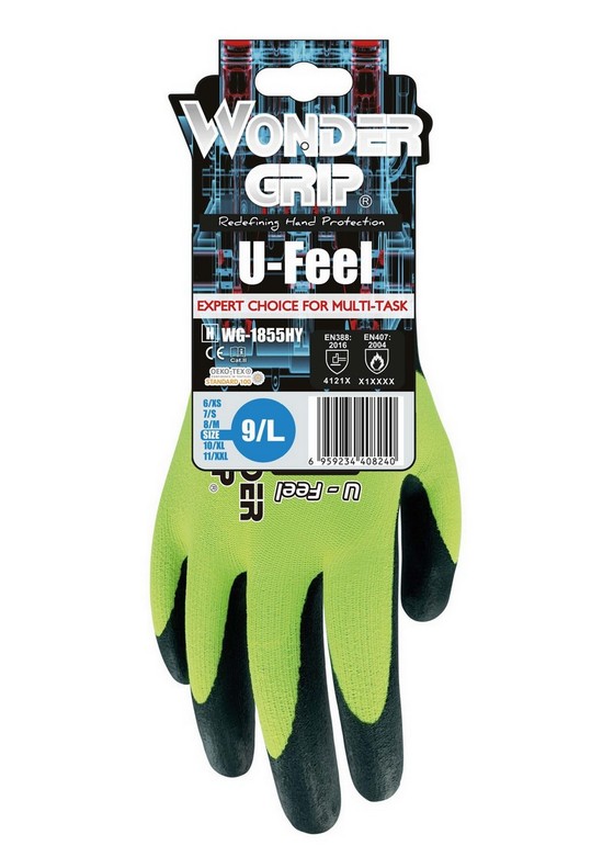 WONDER GRIP TOUCHSCREEN NITRILE HIGH-VIS GLOVES EXTRA LARGE WG1855HY101